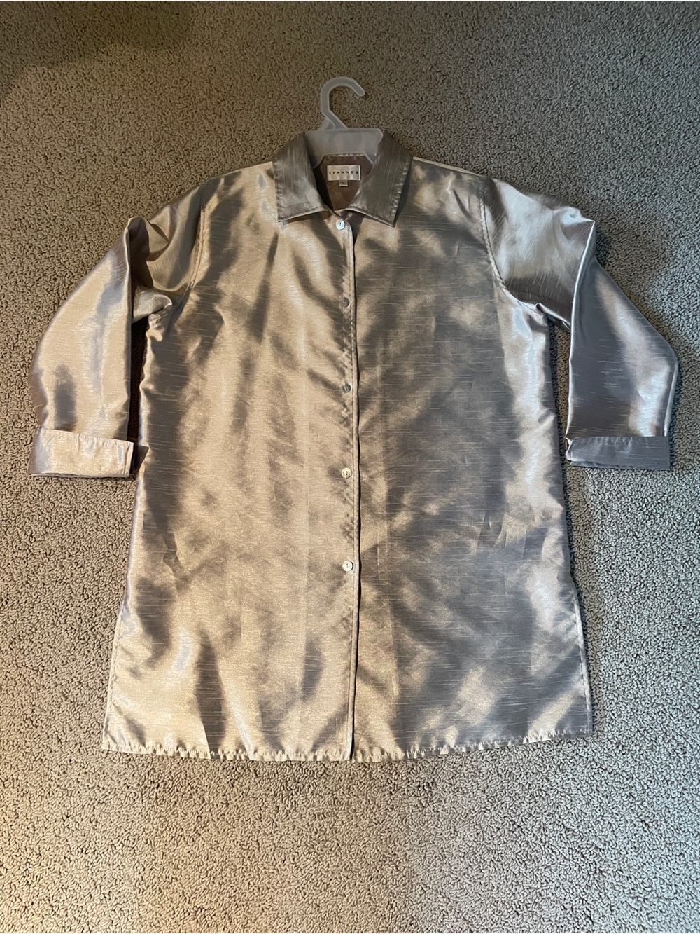 Spanner - Faux Silk Shimmer Shirt Jacket - SzL - Picture 12 of 13